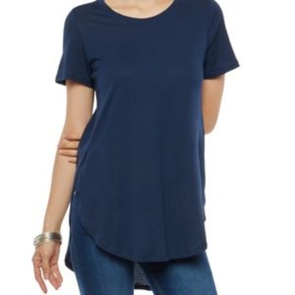 CASUAL DOLLZ Blue Basic Top T-shirt Comfy … - Picture 2 of 4